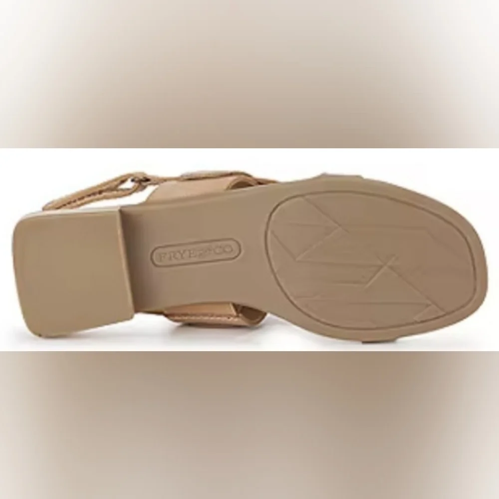 NWT Frye & Company Women's Adjustable Strap Cassia Sandals in Light Tan - Picture 6 of 12